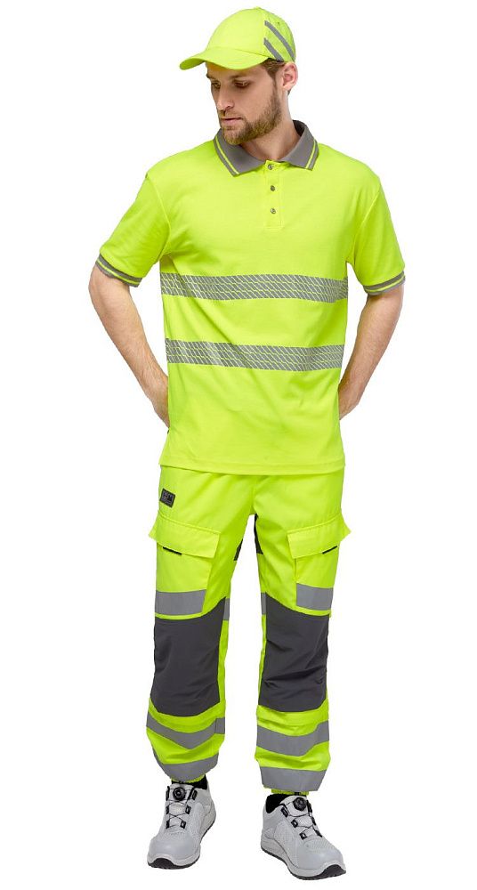 Футболка-поло сигнальная Фликер фл.-желтая